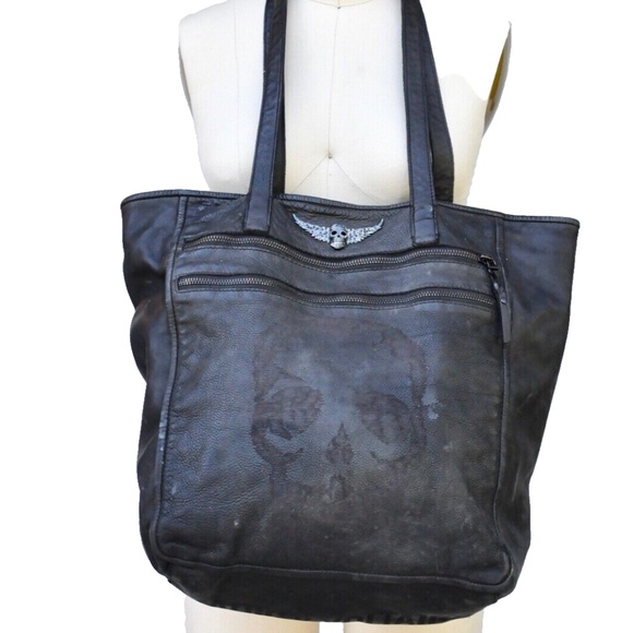 Zadig & Voltaire Black Leather Shoulder Bag Skull - Picture 1 of 16